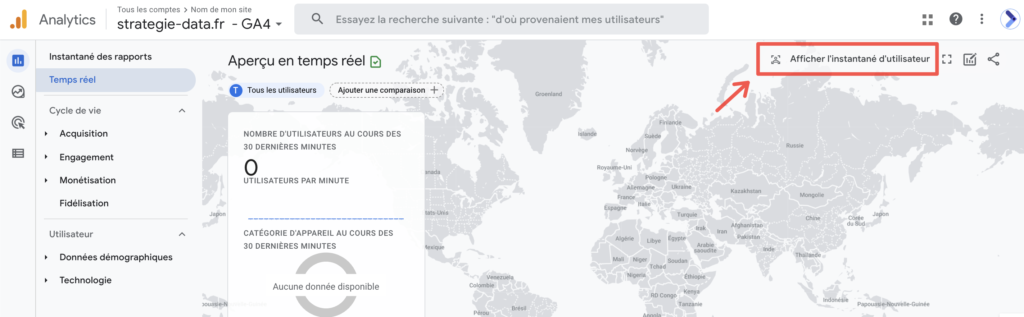 Afficher l'instantané d'utilisateurs