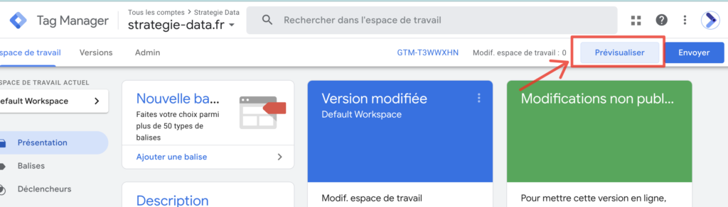 Prévisualiser les tags sur GTM